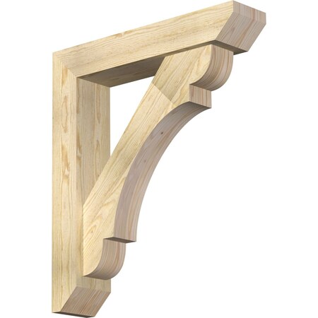 Ekena Millwork Olympic Slat Rough Sawn Bracket w/ Offset Brace, Douglas Fir, 6"W x 28"D x 32"H BKT0604X28X32OLY06RDF